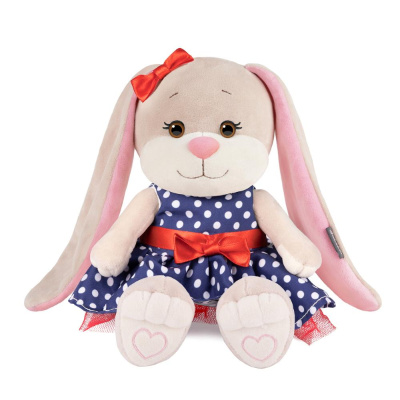 Мягкая игрушка Зайка Лин в синем платье в горошек 20 см Jack & Lin JL-04202310-20 01